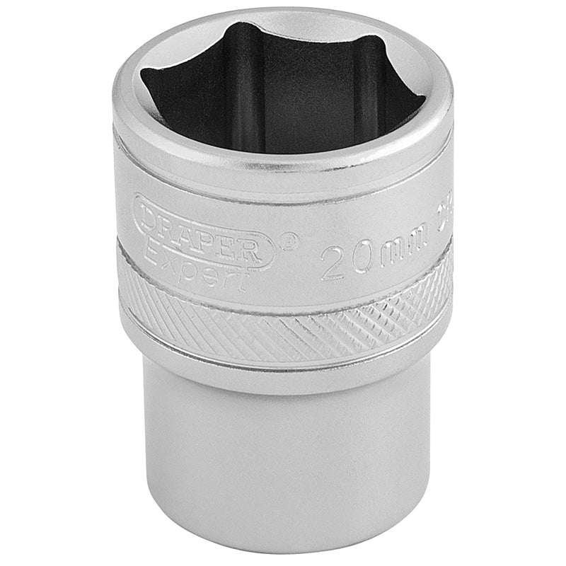 Draper 1/2" Square Drive 6 Point Metric Socket (20mm)