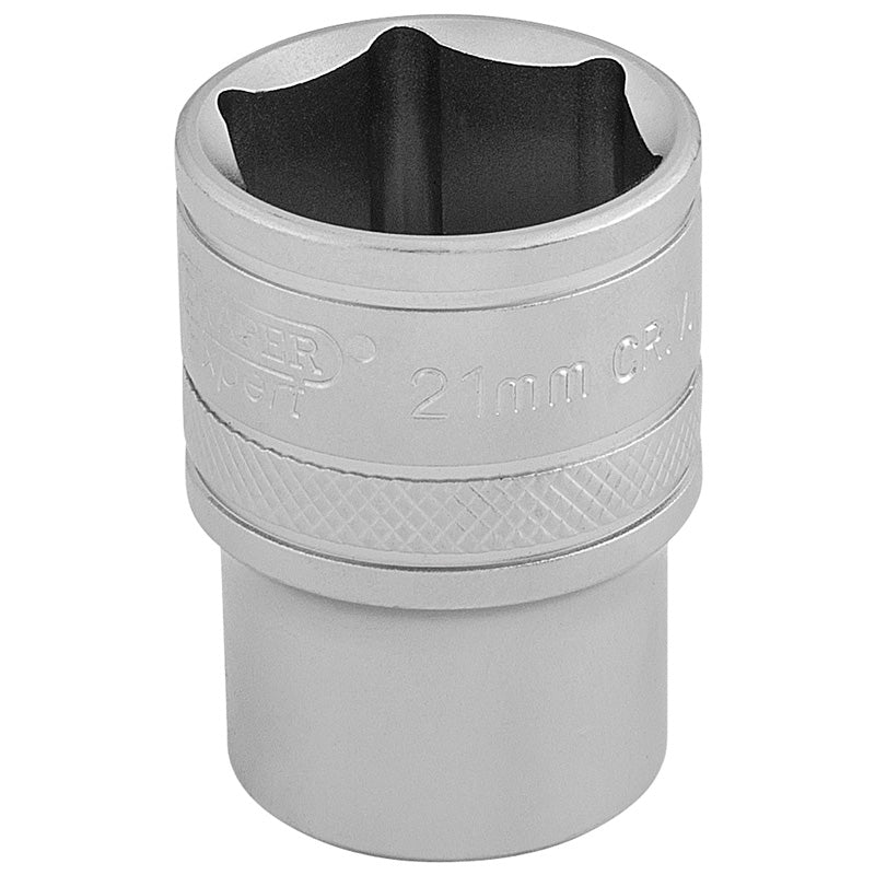 Draper 1/2" Square Drive 6 Point Metric Socket (21mm)