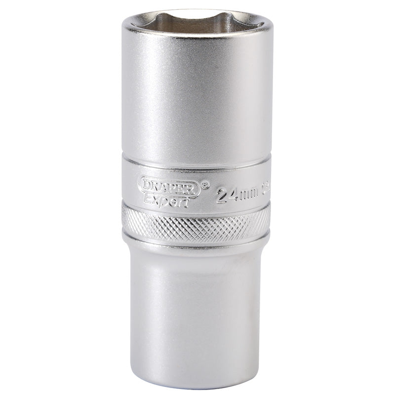 Draper 1/2" Square Drive 6 Point Metric Deep Socket (24mm)