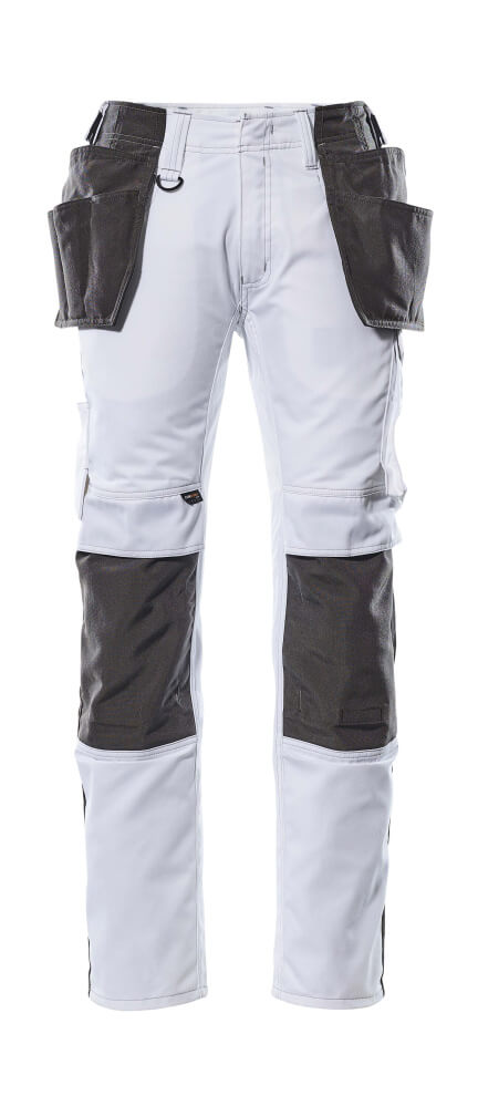Mascot Unique Lightweight Trousers with Holster Pockets #colour_white-dark-anthracite