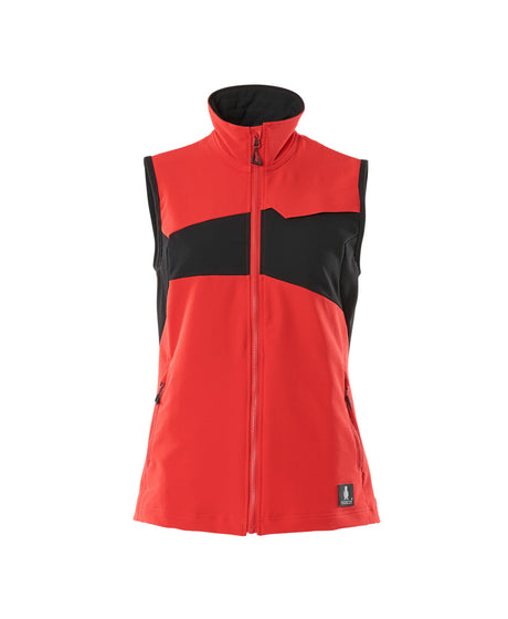 Mascot Accelerate Ladies Ultimate Stretch Light Gilet Jacket #colour_traffic-red-black