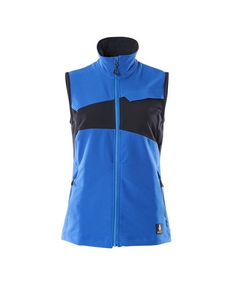 Mascot Accelerate Ladies Ultimate Stretch Light Gilet Jacket #colour_azure-blue-dark-navy