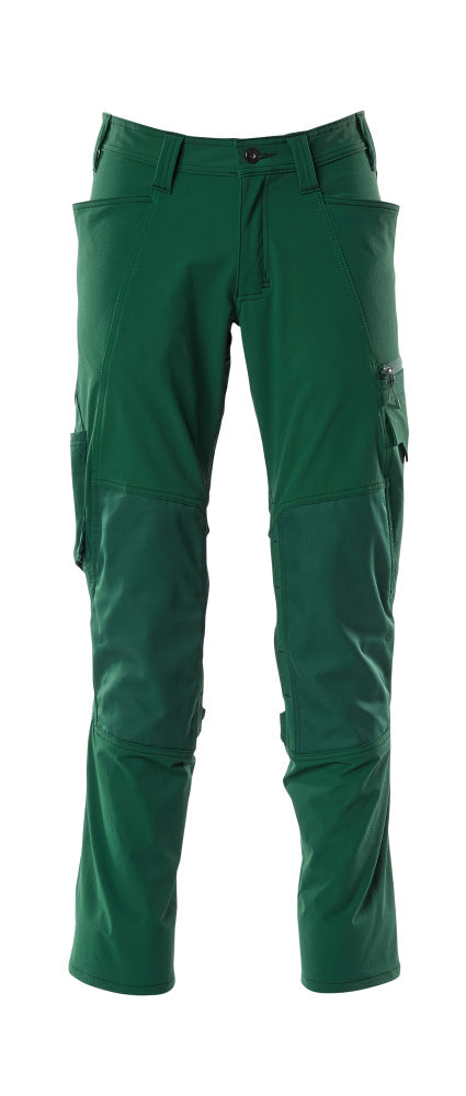 Mascot Accelerate Stretch Trousers with Kneepad Pockets - Green #colour_green