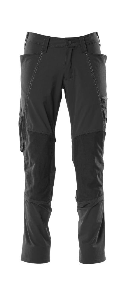 Mascot Accelerate Stretch Trousers with Kneepad Pockets - Black #colour_black