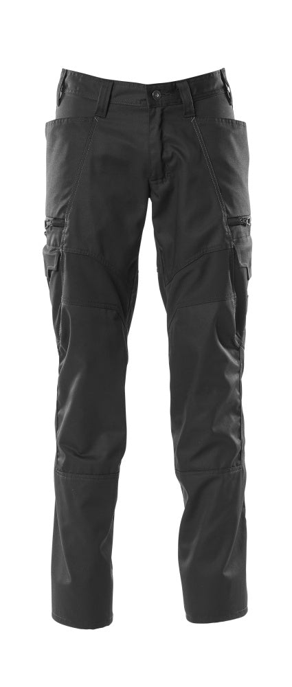 Mascot Accelerate Thigh Pocket Trousers with Stretch Zones - Black #colour_black