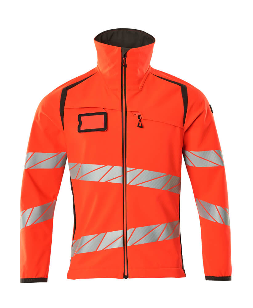 Mascot Accelerate Safe Softshell Jacket #colour_hi-vis-red-dark-anthracite