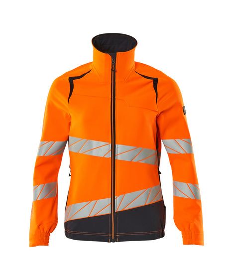 Mascot Accelerate Safe Ladies Fit Ultimate Stretch Work Jacket #colour_hi-vis-orange-dark-navy