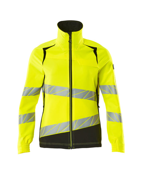 Mascot Accelerate Safe Ladies Fit Ultimate Stretch Work Jacket #colour_hi-vis-yellow-black