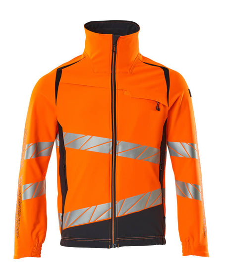 Mascot Accelerate Safe Ultimate Stretch Work Jacket #colour_hi-vis-orange-dark-navy