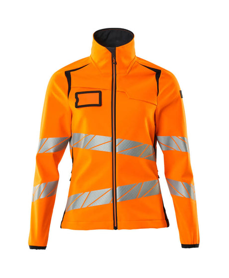 Mascot Accelerate Safe Ladies Fit Softshell Jacket #colour_hi-vis-orange-dark-navy