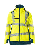 Mascot Accelerate Safe Winter Jacket for Ladies with CLIMascot #colour_hi-vis-yellow-dark-petroleum