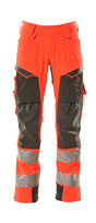 Mascot Accelerate Safe Trousers with Kneepad Pockets - Hi-Vis Red/Dark Anthracite #colour_hi-vis-red-dark-anthracite