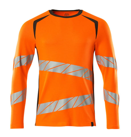 Mascot Accelerate Safe Modern Fit Long-Sleeved T-shirt #colour_hi-vis-orange-dark-anthracite