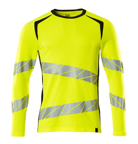 Mascot Accelerate Safe Modern Fit Long-Sleeved T-shirt #colour_hi-vis-yellow-black