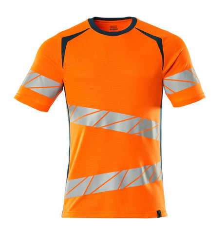 Mascot Accelerate Safe Modern Fit T-shirt #colour_hi-vis-orange-dark-petroleum