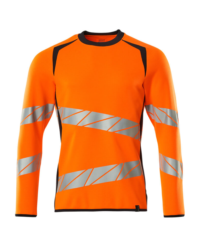 Mascot Accelerate Safe Modern Fit Sweatshirt #colour_hi-vis-orange-dark-navy