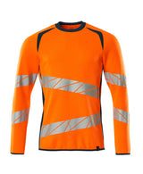 Mascot Accelerate Safe Modern Fit Sweatshirt #colour_hi-vis-orange-dark-petroleum