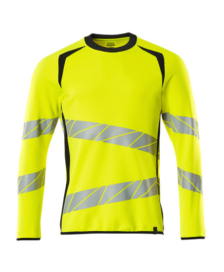 Mascot Accelerate Safe Modern Fit Sweatshirt #colour_hi-vis-yellow-dark-navy