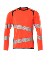 Mascot Accelerate Safe Modern Fit Sweatshirt #colour_hi-vis-red-dark-navy