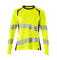 Mascot Accelerate Safe Ladies Fit Long-Sleeved T-shirt #colour_hi-vis-yellow-dark-navy