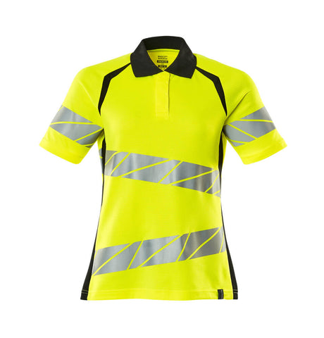 Mascot Accelerate Safe Ladies Fit Polo Shirt #colour_hi-vis-yellow-black