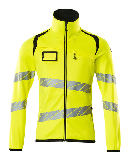 Mascot Accelerate Safe Microfleece jacket with Zip #colour_hi-vis-yellow-black
