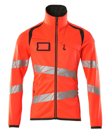 Mascot Accelerate Safe Microfleece jacket with Zip #colour_hi-vis-red-dark-anthracite