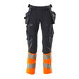 Mascot Accelerate Safe Trousers with Holster Pockets - Dark Navy/Hi-Vis Orange #colour_dark-navy-hi-vis-orange