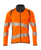 Mascot Accelerate Safe Modern Fit Zippered Sweatshirt #colour_hi-vis-orange-dark-navy