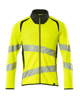 Mascot Accelerate Safe Modern Fit Zippered Sweatshirt #colour_hi-vis-yellow-black