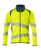 Mascot Accelerate Safe Modern Fit Zippered Sweatshirt #colour_hi-vis-yellow-dark-anthracite