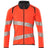 Mascot Accelerate Safe Modern Fit Zippered Sweatshirt #colour_hi-vis-red-dark-navy