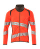 Mascot Accelerate Safe Modern Fit Zippered Sweatshirt #colour_hi-vis-red-dark-anthracite