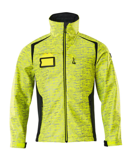 Mascot Accelerate Safe Softshell Jacket with Reflectors #colour_hi-vis-yellow-dark-navy