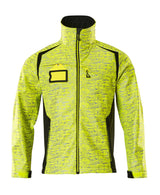 Mascot Accelerate Safe Softshell Jacket with Reflectors #colour_hi-vis-yellow-black