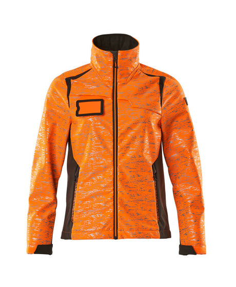 Mascot Accelerate Safe Ladies Fit Softshell Jacket with Reflectors #colour_hi-vis-orange-dark-anthracite