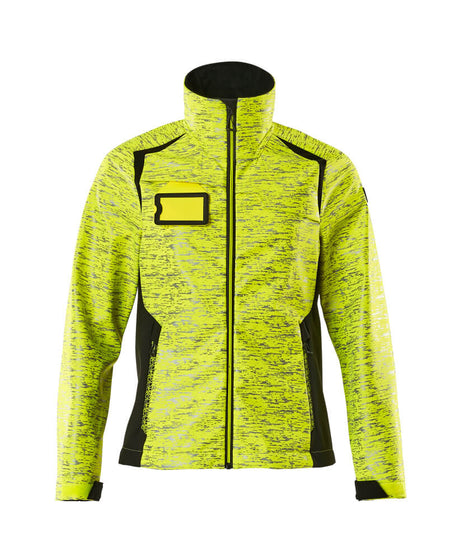 Mascot Accelerate Safe Ladies Fit Softshell Jacket with Reflectors #colour_hi-vis-yellow-black