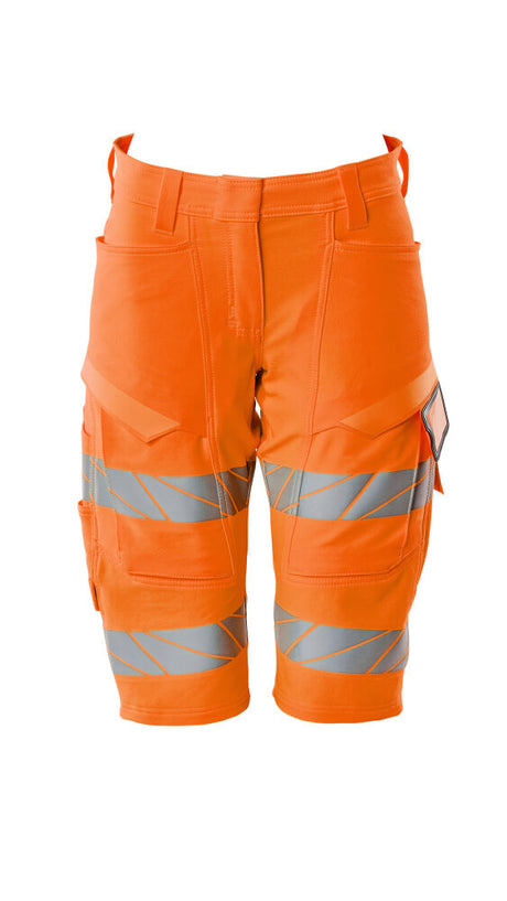 Mascot Accelerate Safe Ladies Diamond Fit Stretch Shorts #colour_hi-vis-orange