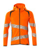 Mascot Accelerate Safe Hoodie with Zipper #colour_hi-vis-orange-dark-petroleum