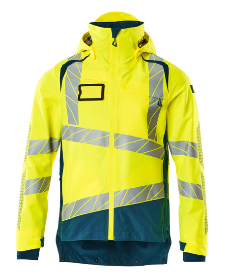 Mascot Accelerate Safe Lightweight Lined Outer Shell Jacket #colour_hi-vis-yellow-dark-petroleum