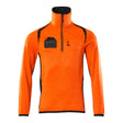 Mascot Accelerate Safe Microfleece Jacket with Half Zip #colour_hi-vis-orange-dark-navy