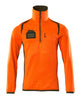 Mascot Accelerate Safe Microfleece Jacket with Half Zip #colour_hi-vis-orange-moss-green