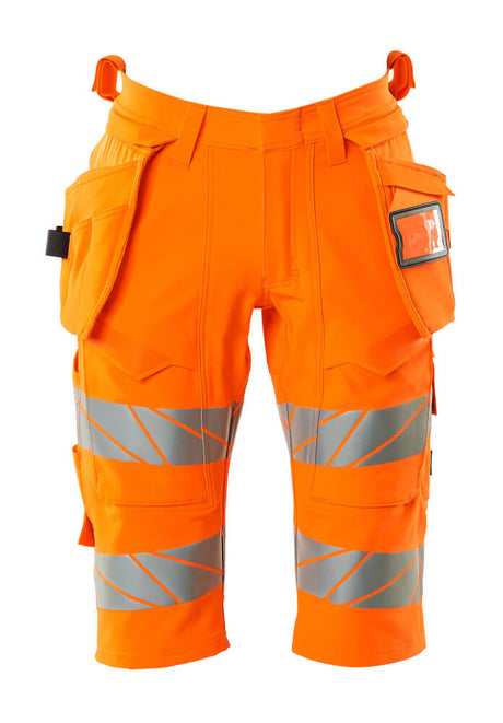 Mascot Accelerate Safe Stretch Shorts with Holster Pockets #colour_hi-vis-orange