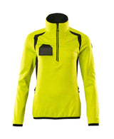 Mascot Accelerate Safe Ladies Half Zip Microfleece #colour_hi-vis-yellow-black