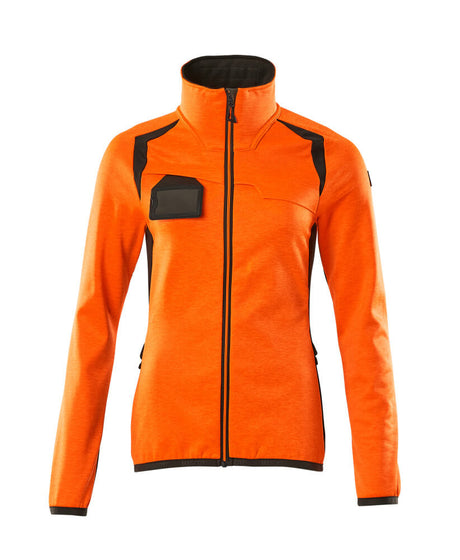 Mascot Accelerate Safe Ladies Microfleece Jacket with Zipper #colour_hi-vis-orange-dark-anthracite