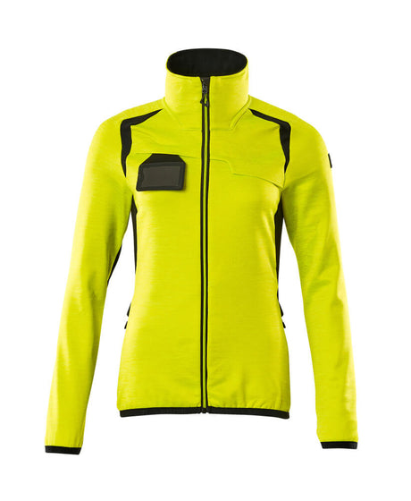 Mascot Accelerate Safe Ladies Microfleece Jacket with Zipper #colour_hi-vis-yellow-black