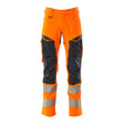 Mascot Accelerate Safe Trousers with Kneepad Pockets - Hi-Vis Orange/Dark Navy #colour_hi-vis-orange-dark-navy