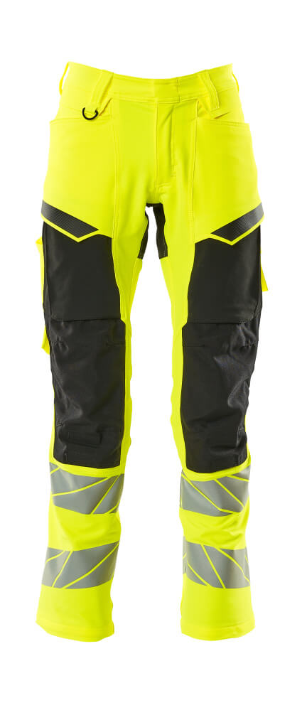 Mascot Accelerate Safe Trousers with Kneepad Pockets - Hi-Vis Yellow/Black #colour_hi-vis-yellow-black