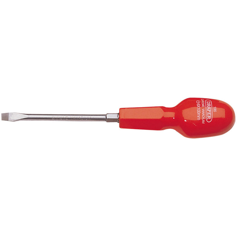 Draper 6mm x 100mm Plain Slot Flared Tip Cabinet Pattern Screwdriver (Sold Loose)