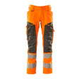 Mascot Accelerate Safe Trousers with Kneepad Pockets - Hi-Vis Orange/Dark Anthracite #colour_hi-vis-orange-dark-anthracite